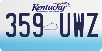 KY license plate 359UWZ
