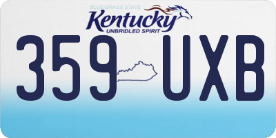 KY license plate 359UXB