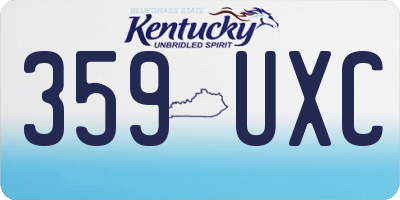 KY license plate 359UXC