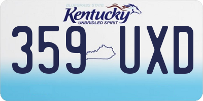 KY license plate 359UXD