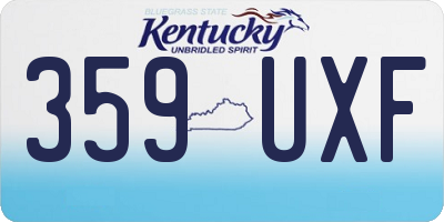 KY license plate 359UXF
