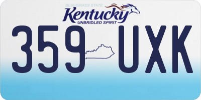 KY license plate 359UXK
