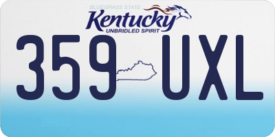KY license plate 359UXL