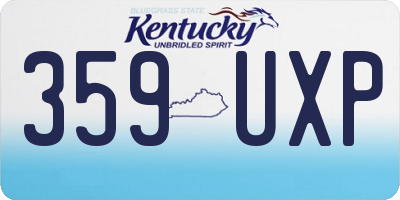 KY license plate 359UXP