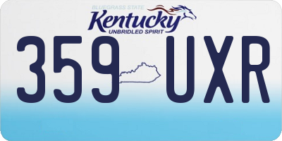 KY license plate 359UXR