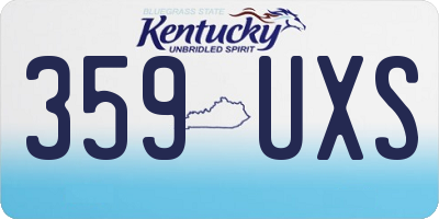 KY license plate 359UXS