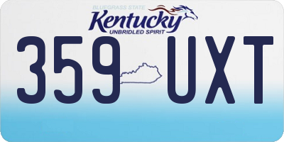 KY license plate 359UXT