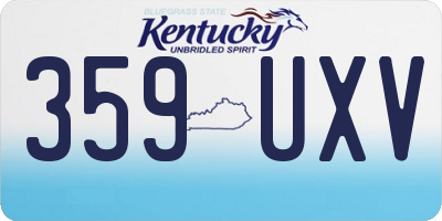 KY license plate 359UXV