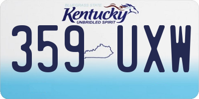 KY license plate 359UXW