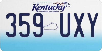 KY license plate 359UXY