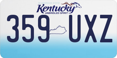 KY license plate 359UXZ