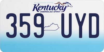 KY license plate 359UYD