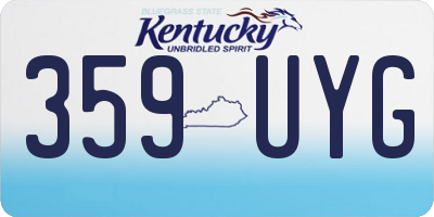KY license plate 359UYG