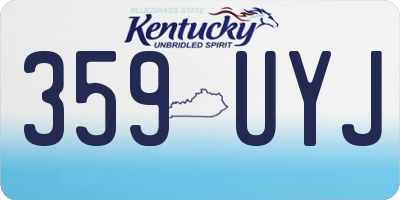 KY license plate 359UYJ