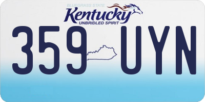 KY license plate 359UYN