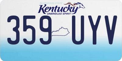 KY license plate 359UYV