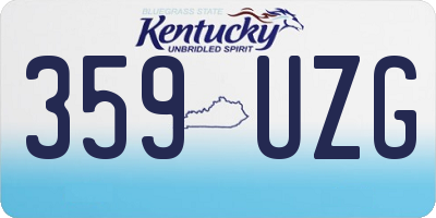 KY license plate 359UZG