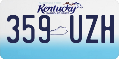 KY license plate 359UZH