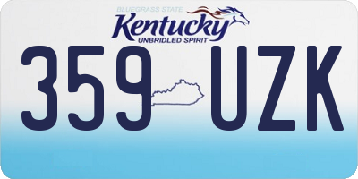 KY license plate 359UZK
