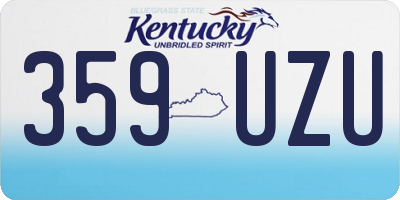 KY license plate 359UZU