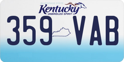 KY license plate 359VAB