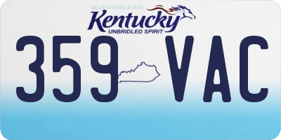 KY license plate 359VAC
