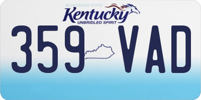 KY license plate 359VAD