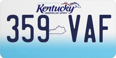 KY license plate 359VAF