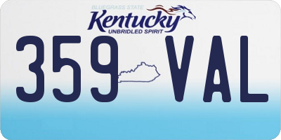 KY license plate 359VAL