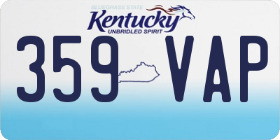 KY license plate 359VAP