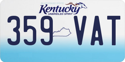 KY license plate 359VAT