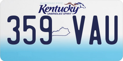 KY license plate 359VAU