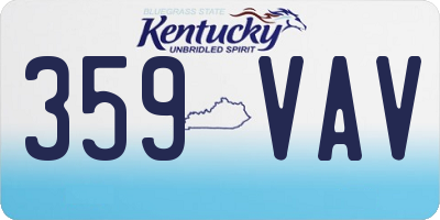 KY license plate 359VAV