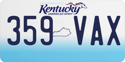 KY license plate 359VAX