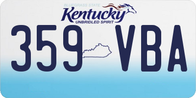 KY license plate 359VBA