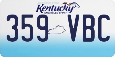 KY license plate 359VBC