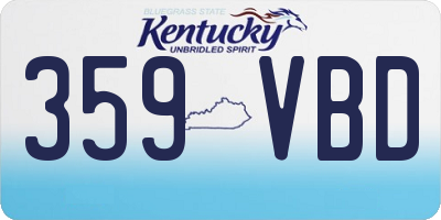 KY license plate 359VBD