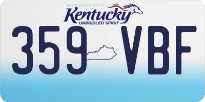 KY license plate 359VBF