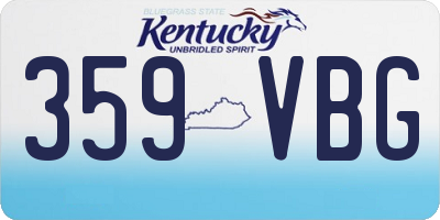 KY license plate 359VBG