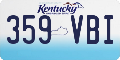 KY license plate 359VBI