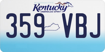 KY license plate 359VBJ