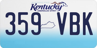 KY license plate 359VBK