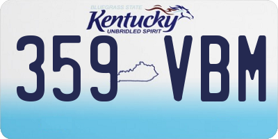 KY license plate 359VBM