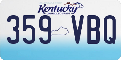 KY license plate 359VBQ