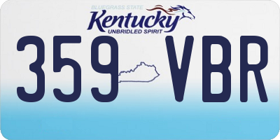 KY license plate 359VBR