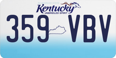 KY license plate 359VBV