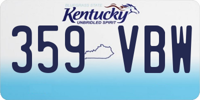 KY license plate 359VBW