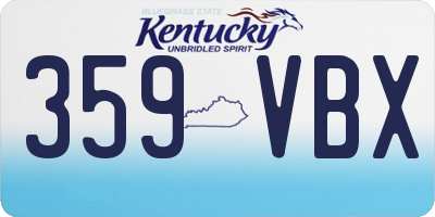 KY license plate 359VBX