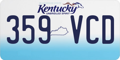 KY license plate 359VCD
