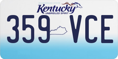 KY license plate 359VCE